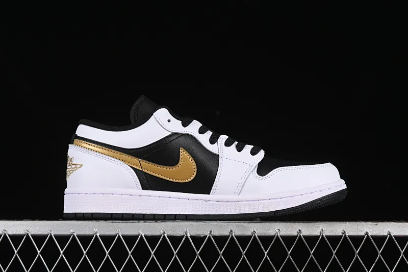 All categories Air Jordan Jordan series basketball shoes Air Jordan 1 Low G version pure original Air Jordan 1 Low AJ1 Joe 1 black and white gold hook low-top cultural basketball shoes 553558-172